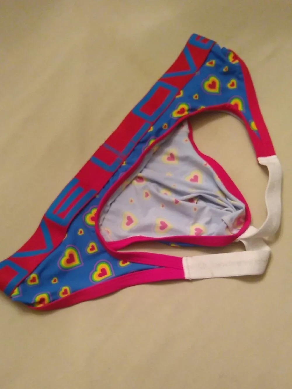 Andrew Christian Buttless Briefs with Neon Rainbow Hearts🏳️‍🌈